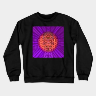 Electroluminated Skull Flower - Amethyst Peach Crewneck Sweatshirt